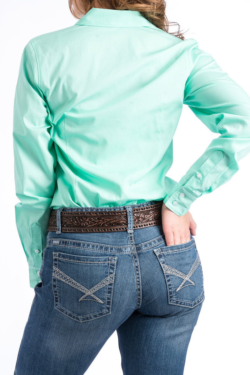 Load image into Gallery viewer, Cinch Womens Long Sleeve Solid Shirt - Green
