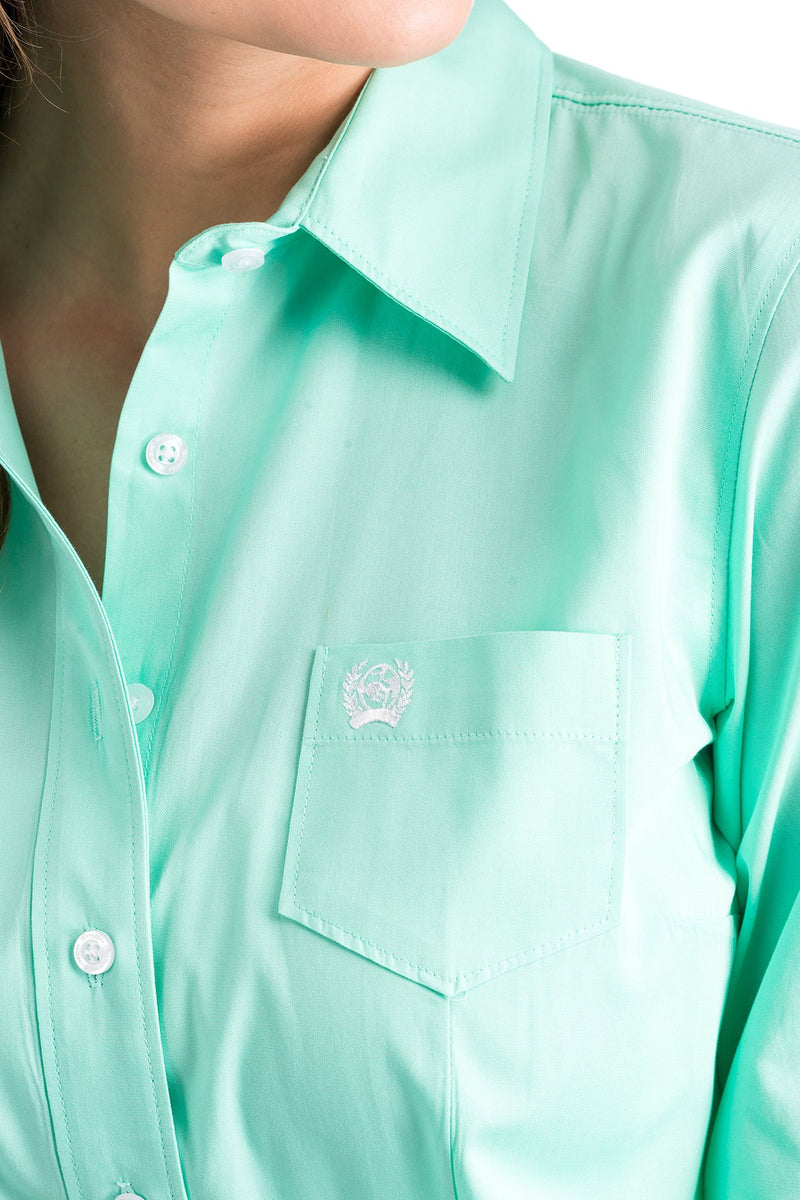 Load image into Gallery viewer, Cinch Womens Long Sleeve Solid Shirt - Green
