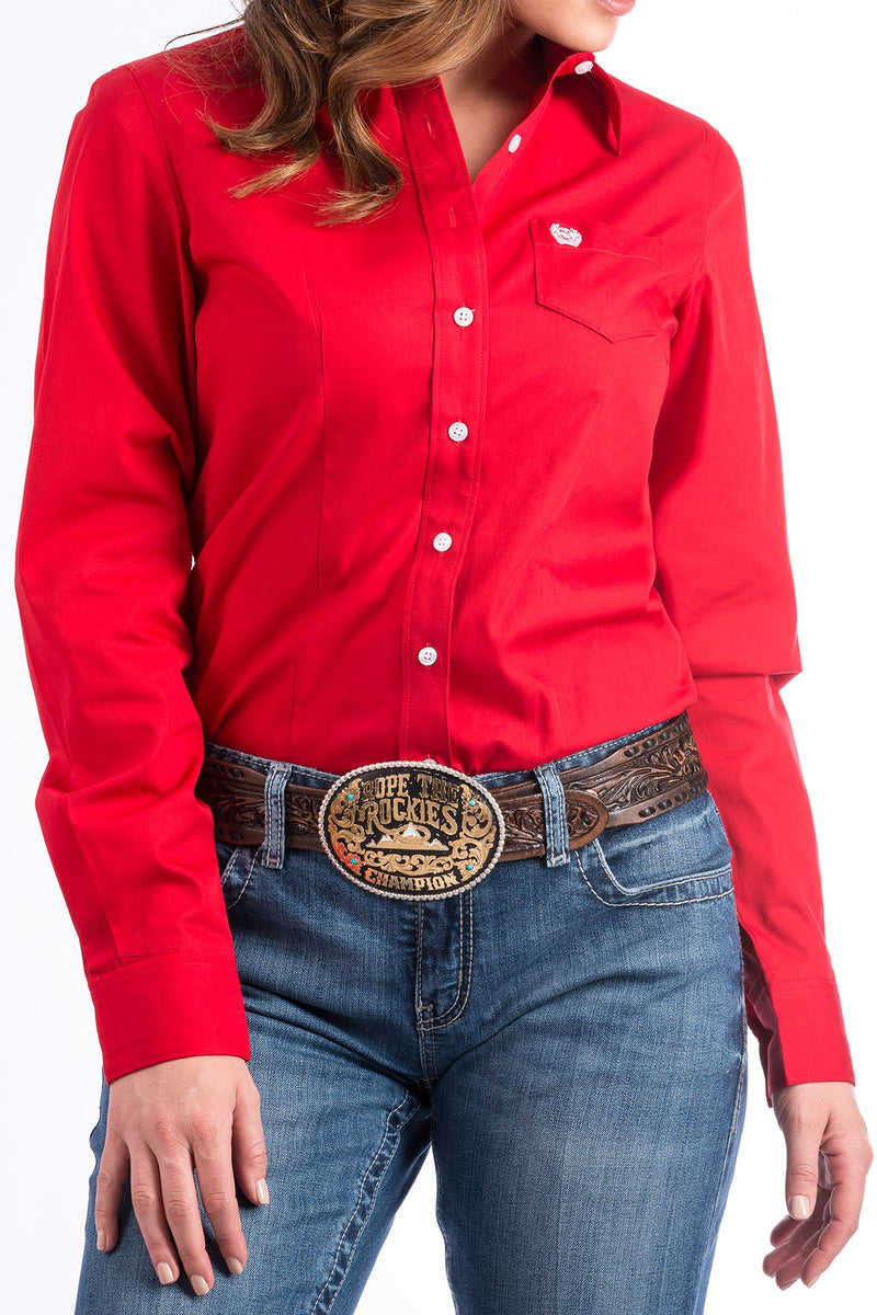 Load image into Gallery viewer, Cinch Womens Long Sleeve Solid Shirt - Red
