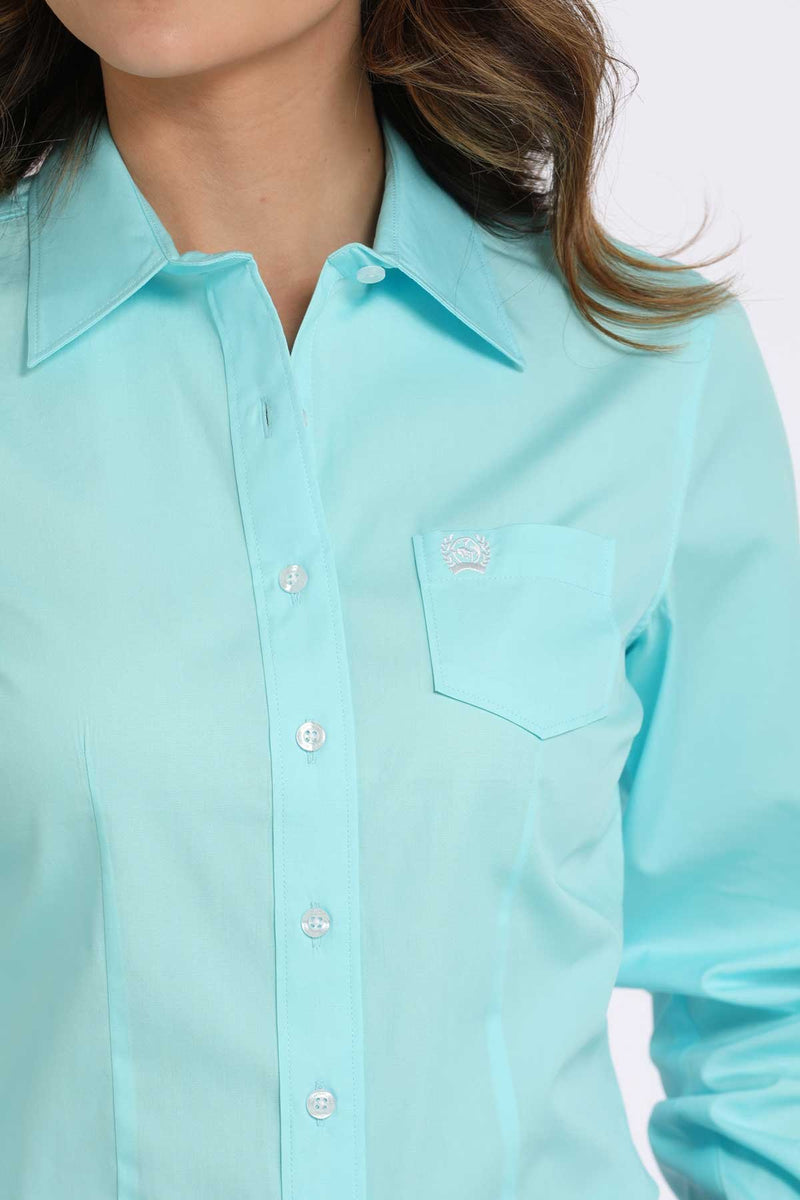 Load image into Gallery viewer, Cinch Womens Long Sleeve Solid Shirt - Turquoise
