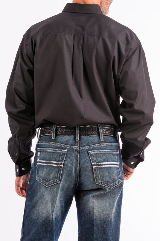 Cinch Mens Long Sleeve Solid Shirt - Black