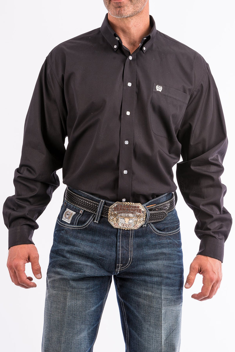 Load image into Gallery viewer, Cinch Mens Long Sleeve Solid Shirt - Black
