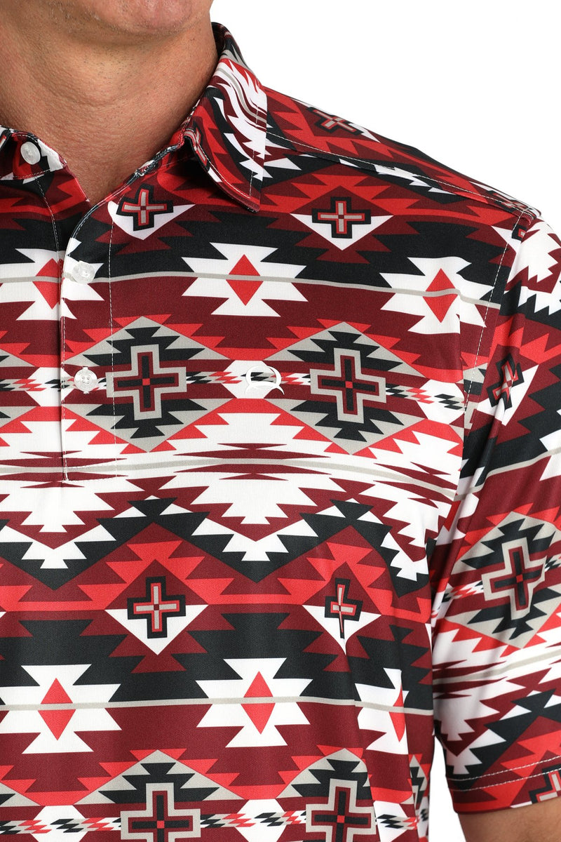 Load image into Gallery viewer, Cinch Mens ARENAFLEX Short Sleeve Southwestern Print Polo Shirt - Multi
