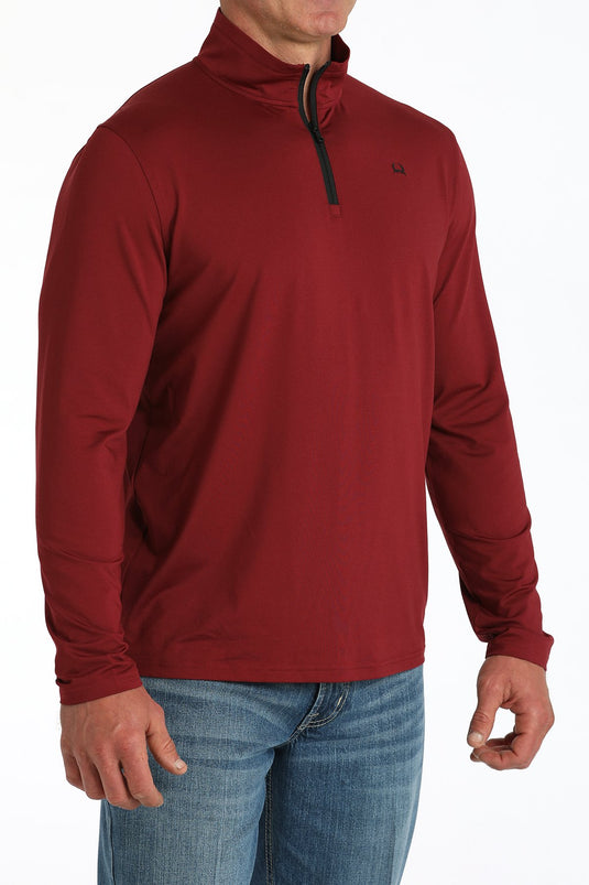 Cinch Mens ARENAFLEX 1/4 Zip Pullover - Burgundy