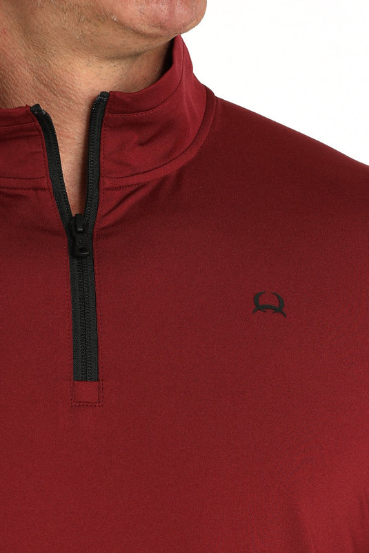 Cinch Mens ARENAFLEX 1/4 Zip Pullover - Burgundy
