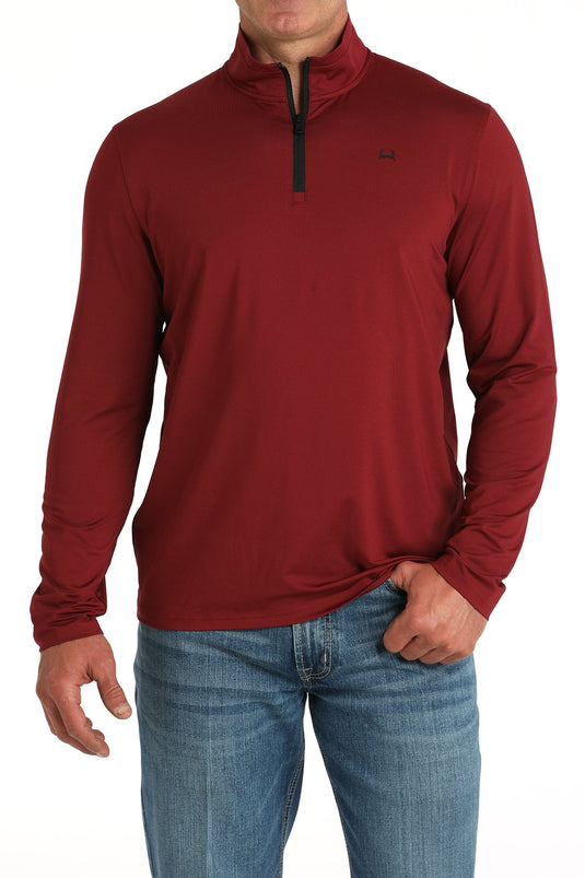 Cinch Mens ARENAFLEX 1/4 Zip Pullover - Burgundy