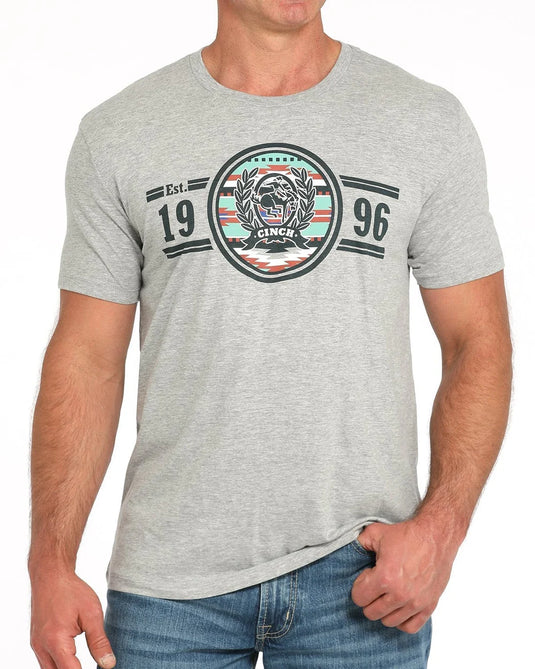 Cinch Mens Short Sleeve Graphic Tee Shirt - Gray