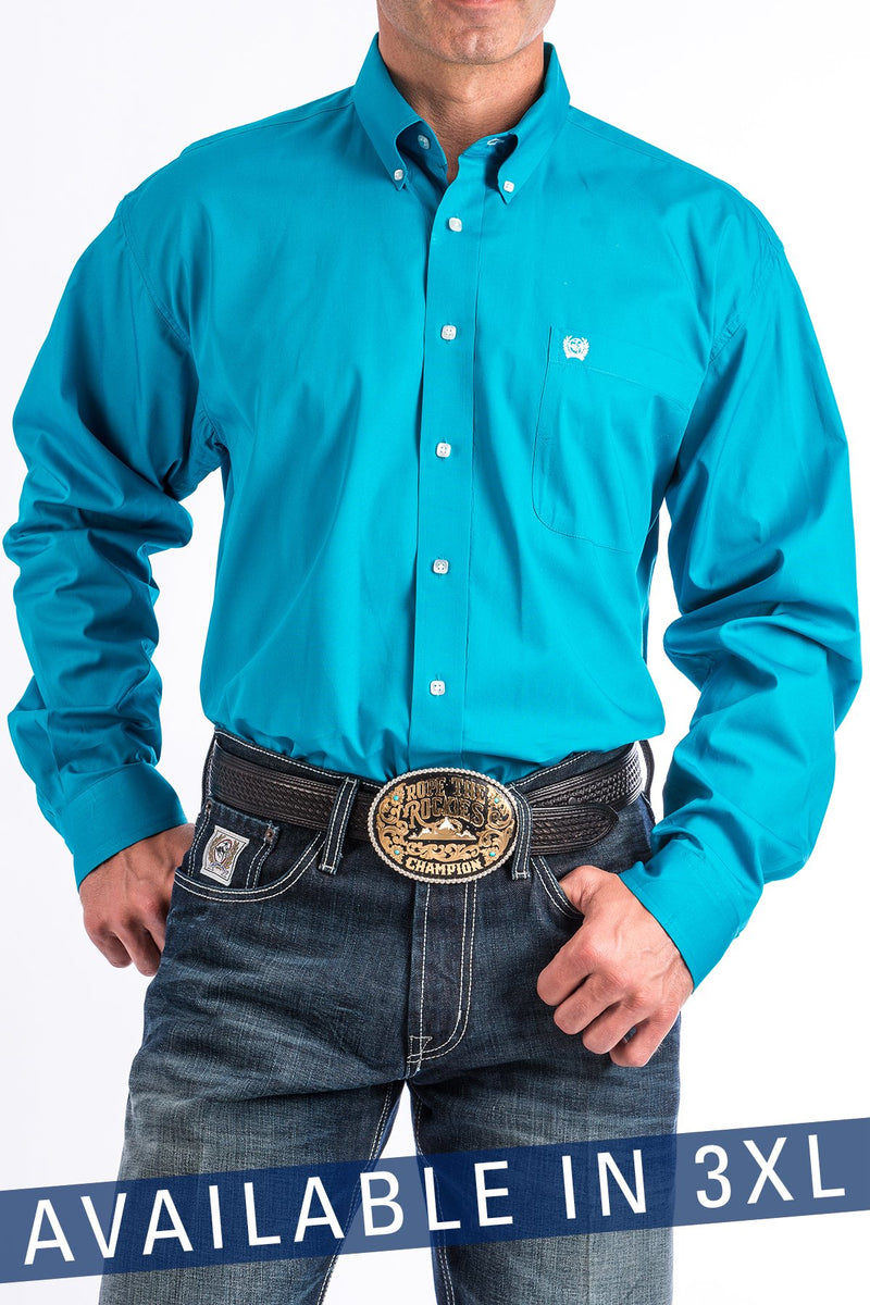 Load image into Gallery viewer, Cinch Mens Long Sleeve Solid Shirt - Teal
