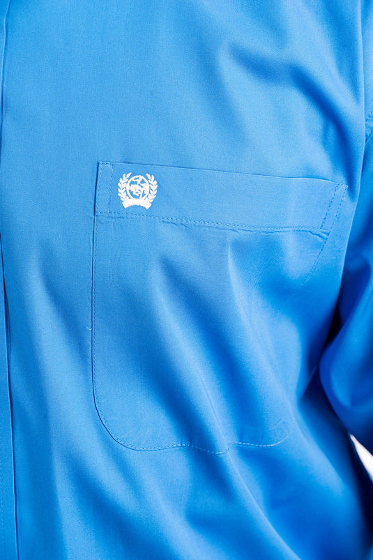 Cinch Mens Long Sleeve Solid Shirt - Blue
