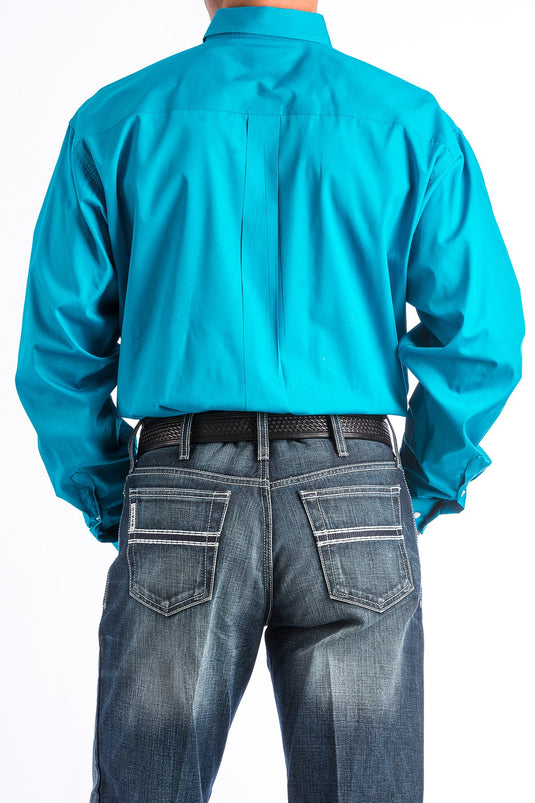 Cinch Mens Long Sleeve Solid Shirt - Teal