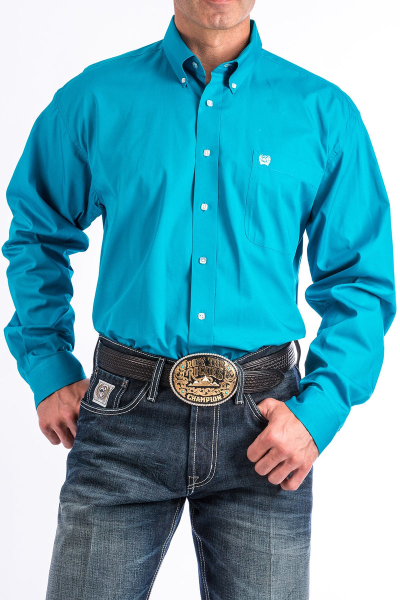 Load image into Gallery viewer, Cinch Mens Long Sleeve Solid Shirt - Teal
