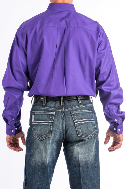 Cinch Mens Long Sleeve Solid Shirt - Purple