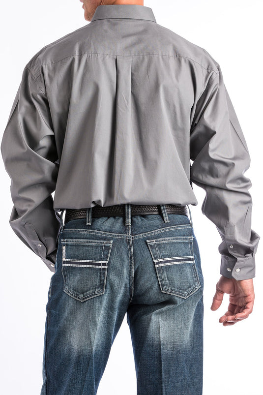 Cinch Mens Long Sleeve Solid Shirt - Gray