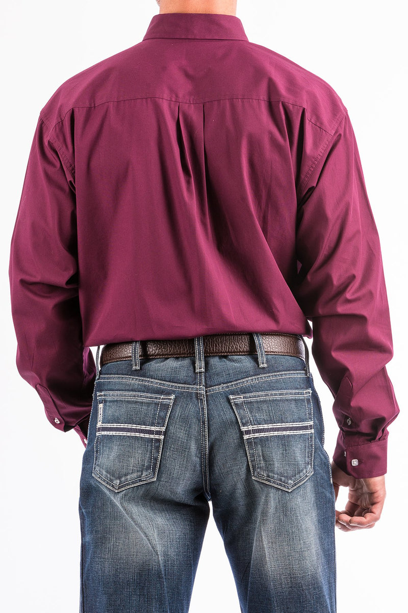Load image into Gallery viewer, Cinch Mens Long Sleeve Solid Shirt - Burgundy
