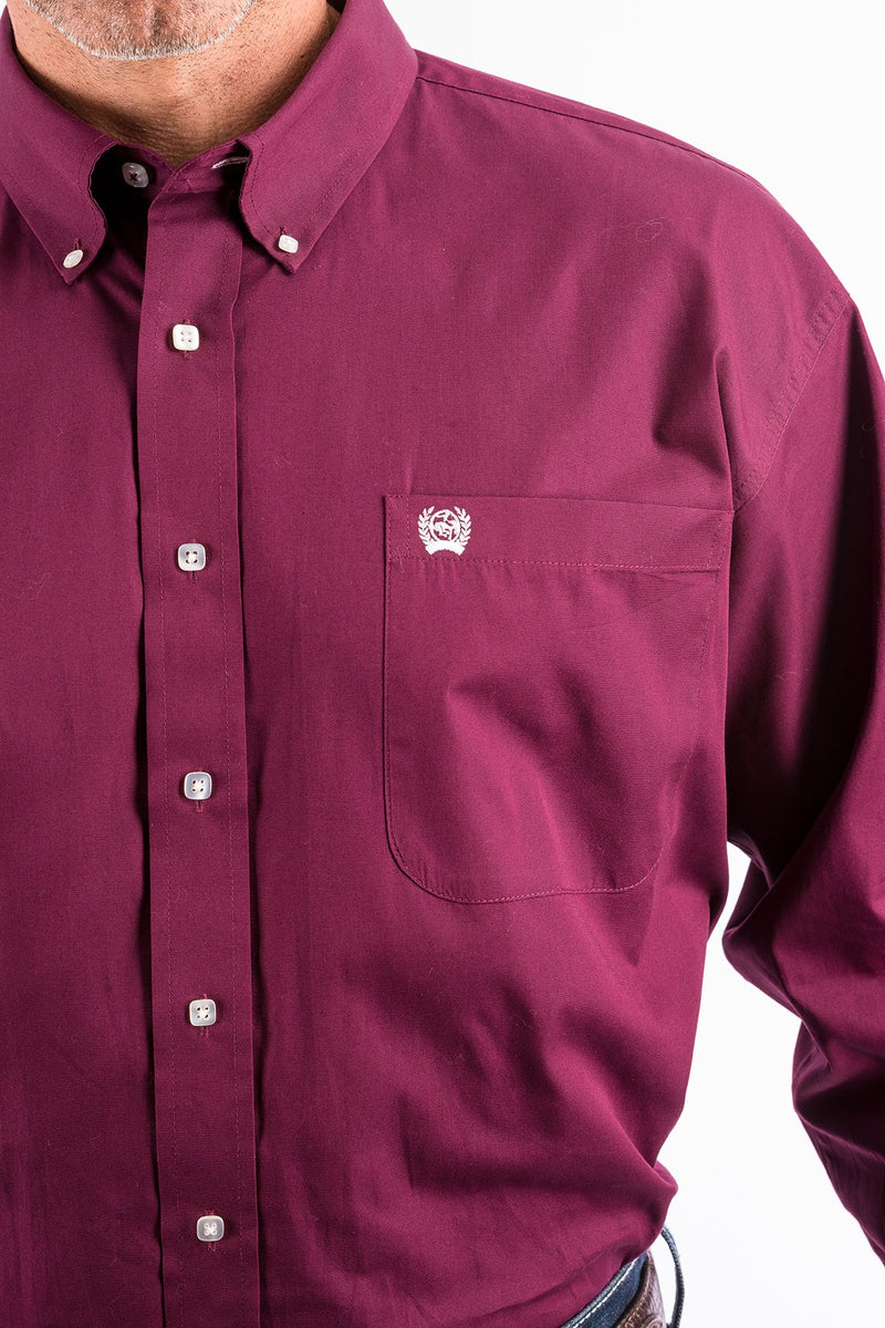Load image into Gallery viewer, Cinch Mens Long Sleeve Solid Shirt - Burgundy

