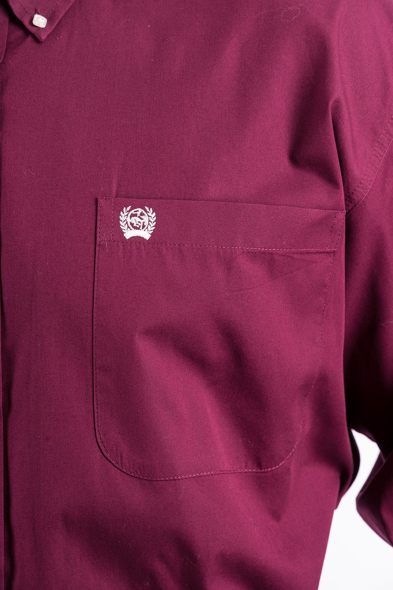 Load image into Gallery viewer, Cinch Mens Long Sleeve Solid Shirt - Burgundy
