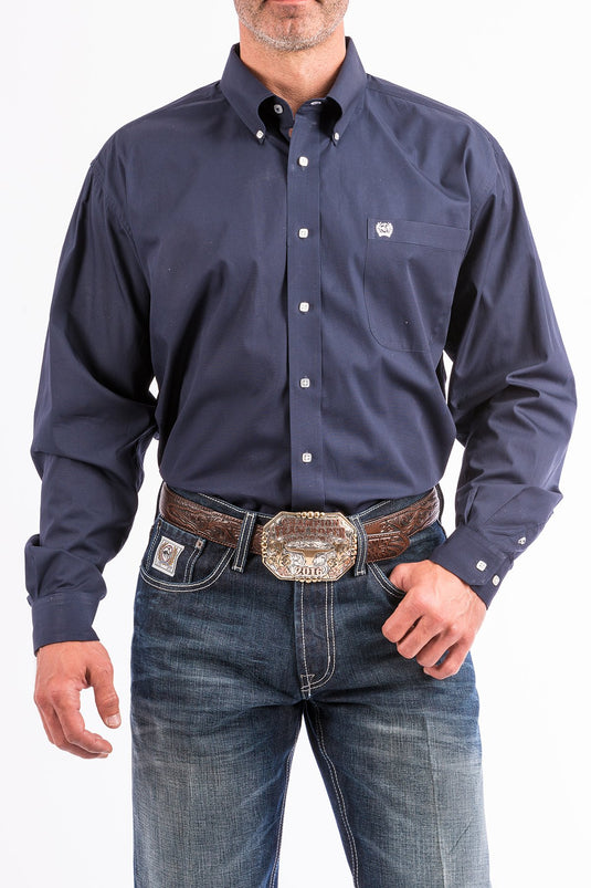 Cinch Mens Long Sleeve Solid Shirt - Navy