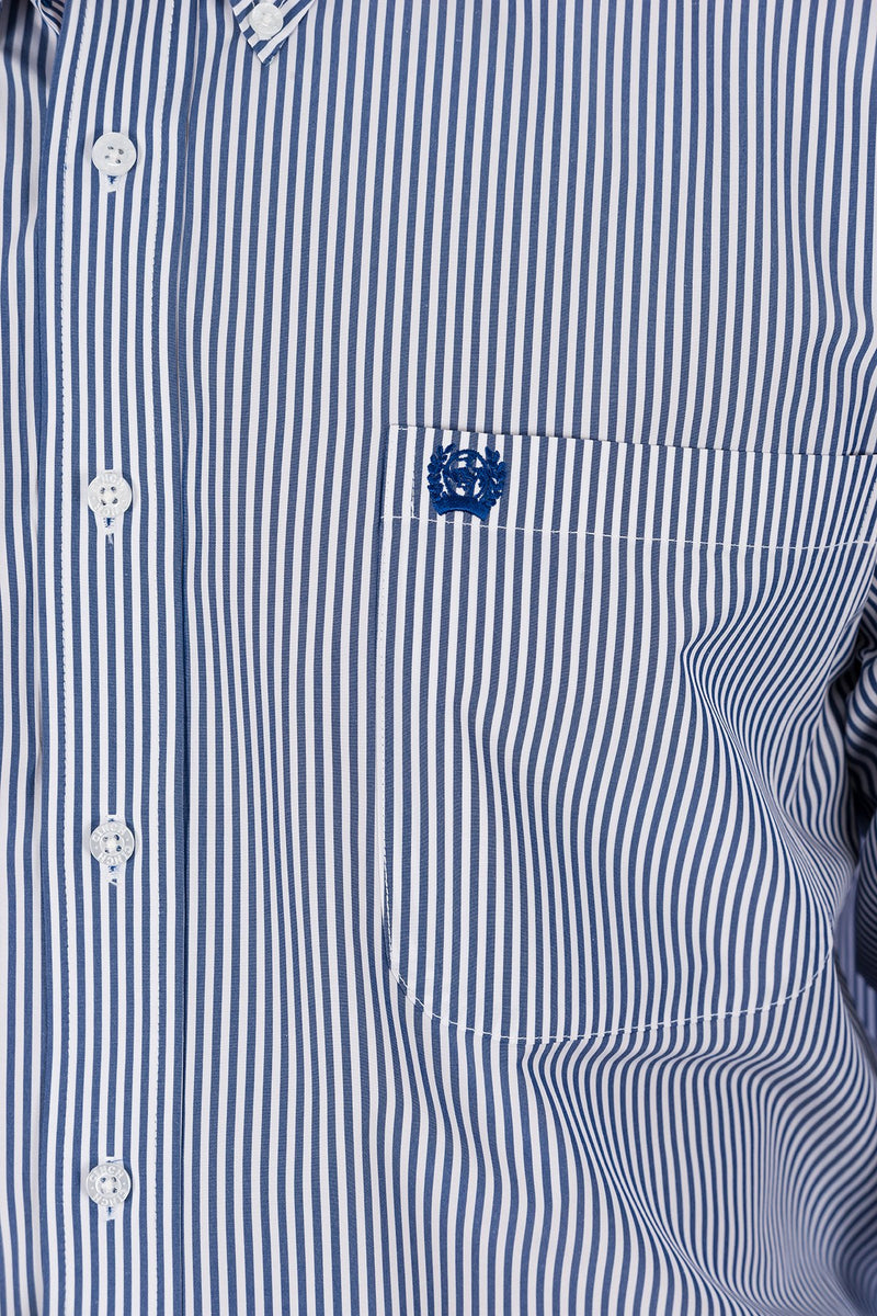 Load image into Gallery viewer, Cinch Mens TENCEL Long Sleeve Stripe Shirt - Royal
