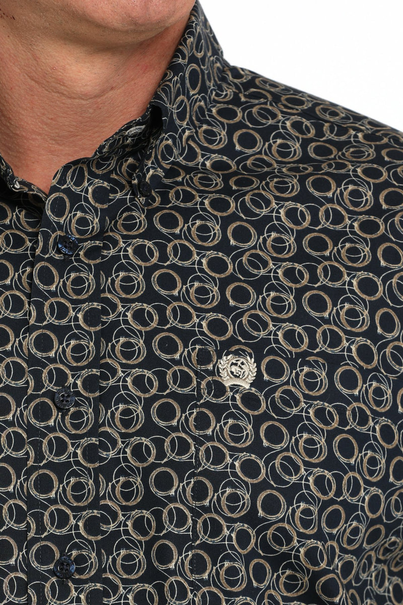 Load image into Gallery viewer, Cinch Men's Long Sleeve Rope Print Shirt - Navy
