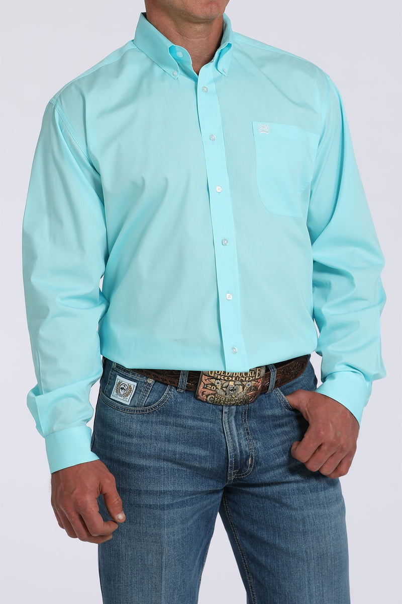 Load image into Gallery viewer, Cinch Mens Long Sleeve Solid Shirt - Turquoise
