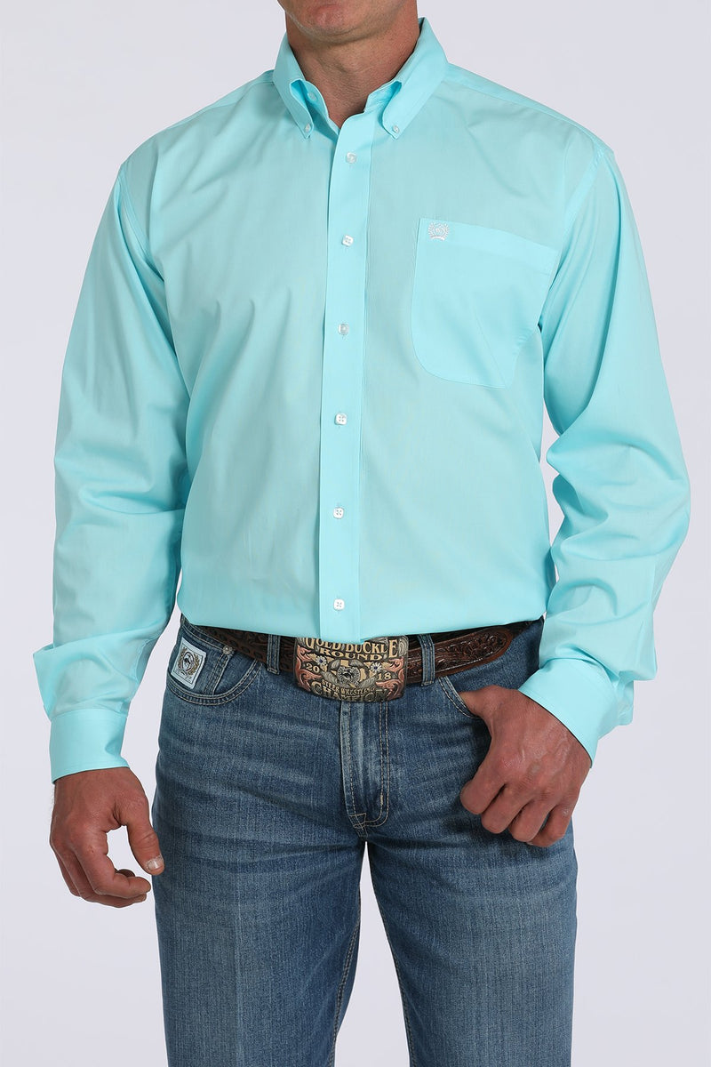 Load image into Gallery viewer, Cinch Mens Long Sleeve Solid Shirt - Turquoise
