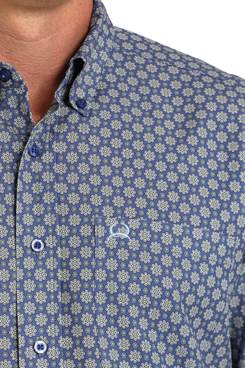 Load image into Gallery viewer, Cinch Mens ARENAFLEX Long Sleeve Medallion Print Shirt - Royal
