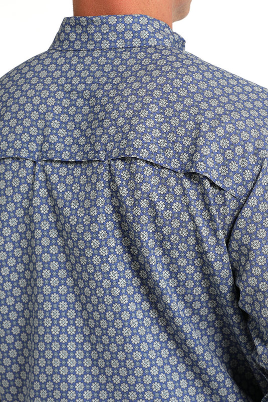 Cinch Mens ARENAFLEX Long Sleeve Medallion Print Shirt - Royal