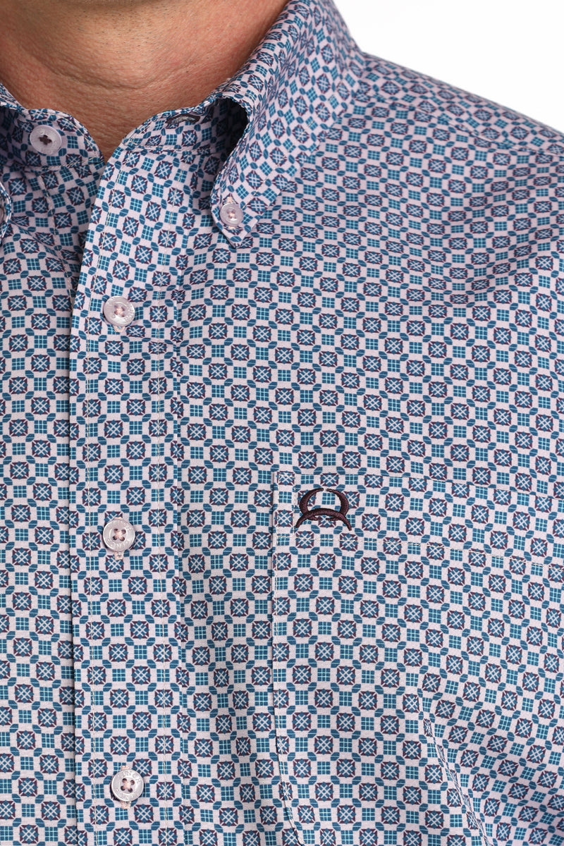 Load image into Gallery viewer, Cinch Mens ARENAFLEX Long Sleeve Geometric Shirt -Lilac

