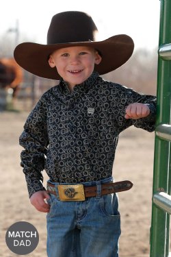 Cinch Infant Long Sleeve Rope Print Shirt - Navy