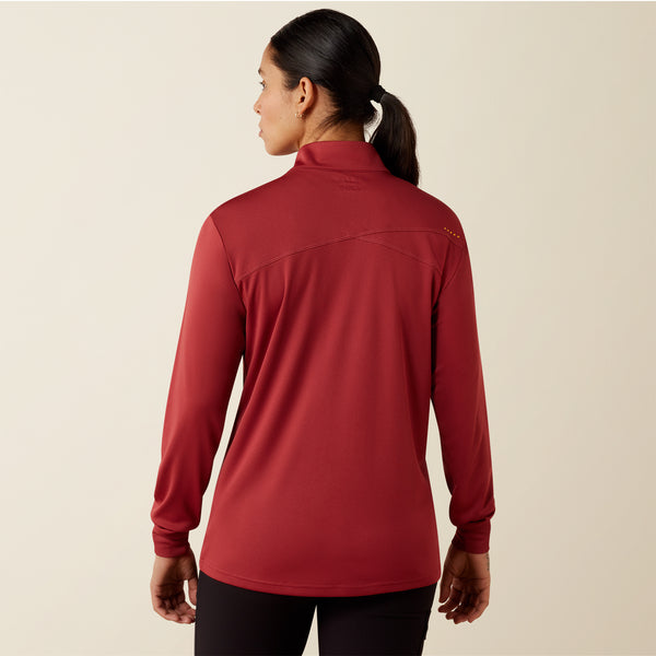 Load image into Gallery viewer, Ariat Rebar Womens Sunblocker 1/4 Zip Tee-Shirt - Burnt Russet
