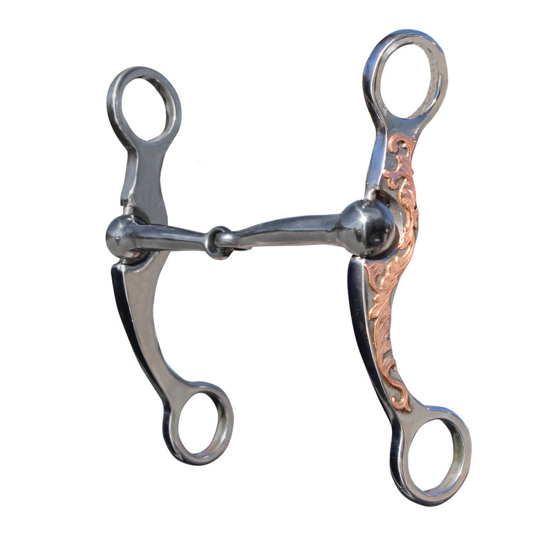Load image into Gallery viewer, Professional's Choice Stockman Copper Shank Snaffle Bit
