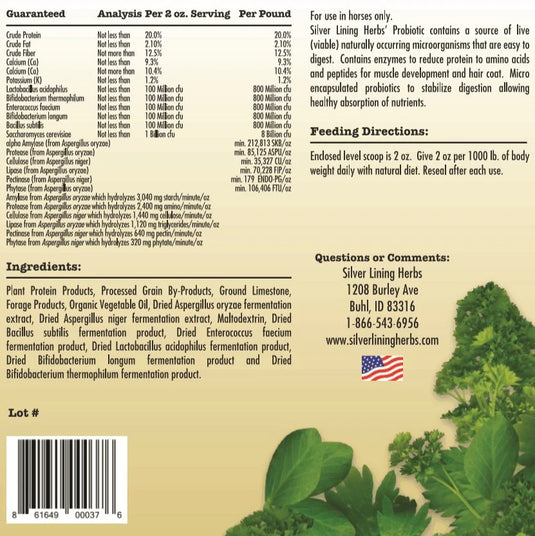 Silver Lining Probiotic for Horses - 1 LB