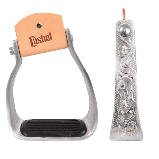 Cashel Engraved Slanted Stirrups - 2"x5.25"