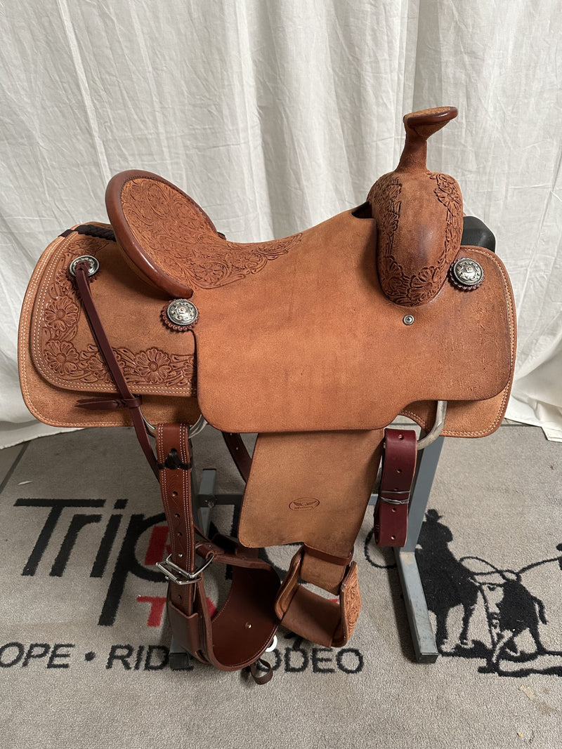 Load image into Gallery viewer, Cactus Relentless Roughout Team Roper Saddle Heavy Oil 15"
