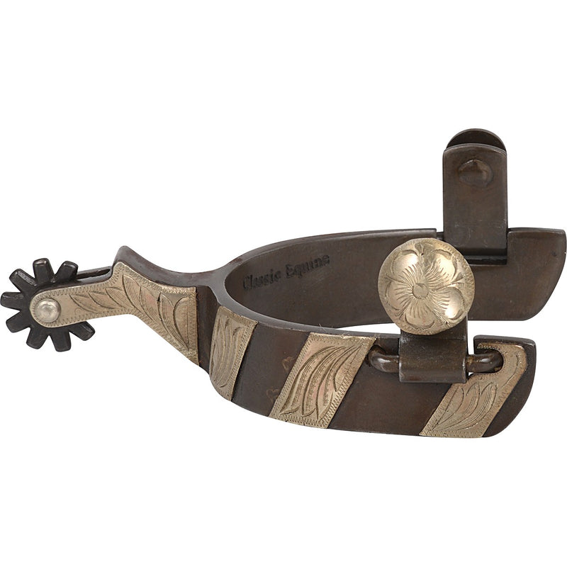 Load image into Gallery viewer, Classic Equine Cowboy Series Etched Spurs with Chap Guard
