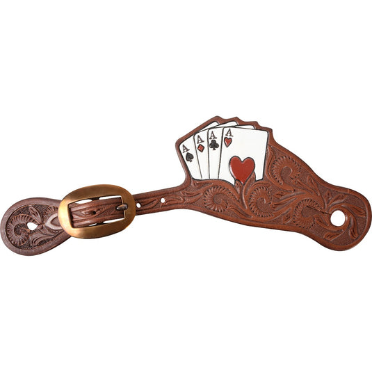 Martin Leaf Stamp Painted Card Suit Cowboy Spur Straps