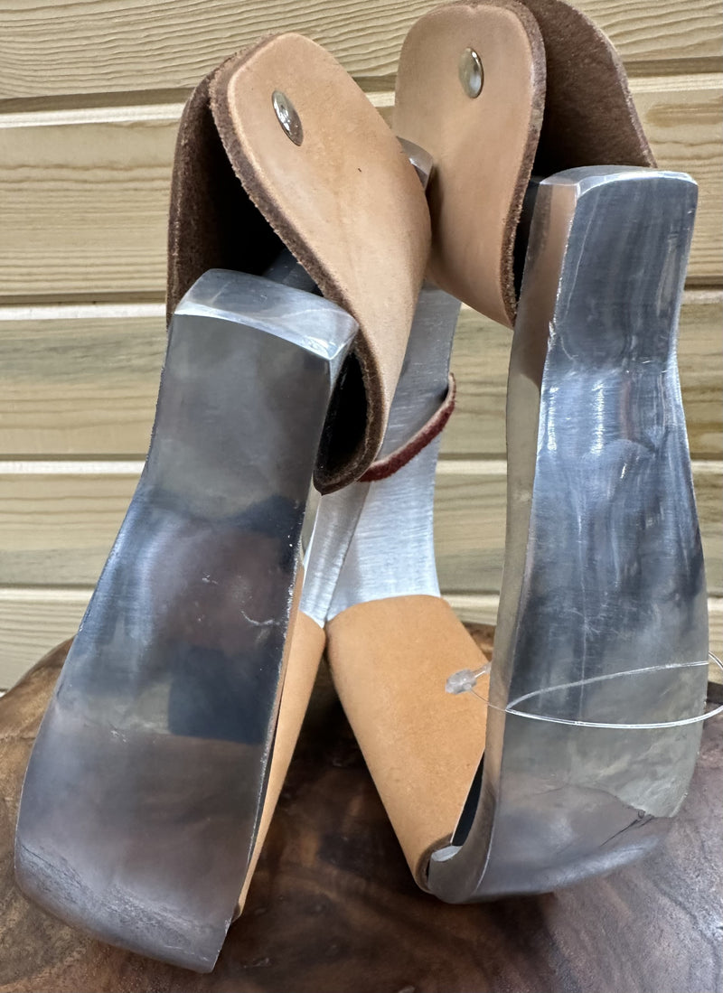 Load image into Gallery viewer, ST Aluminum Leather Bottom Stirrups - 2"
