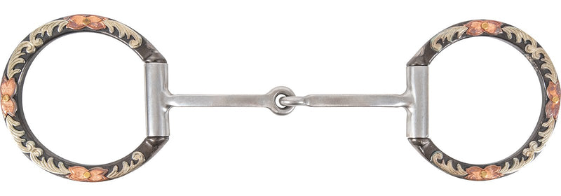 Load image into Gallery viewer, Classic Equine Tool Box Browned Iron D-Ring Square Snaffle Bit
