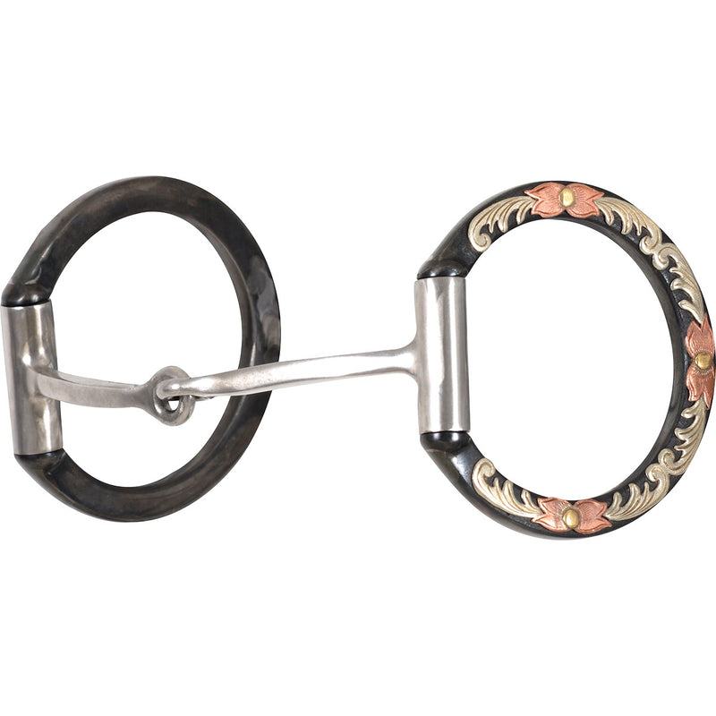Load image into Gallery viewer, Classic Equine Tool Box Browned Iron D-Ring Square Snaffle Bit
